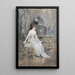 Portrait of a young woman with a sheet music - Josef Árpád Koppay — framed artwork on a wall
