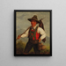 a peasant on the way to the field - Josef Böche — framed artwork on a wall