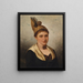 Young woman in traditional costume with golden bonnet - Josef Böche — framed artwork on a wall