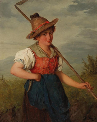 Josef Bche - Portrait Of A Young Girl In Traditional Costume.webp