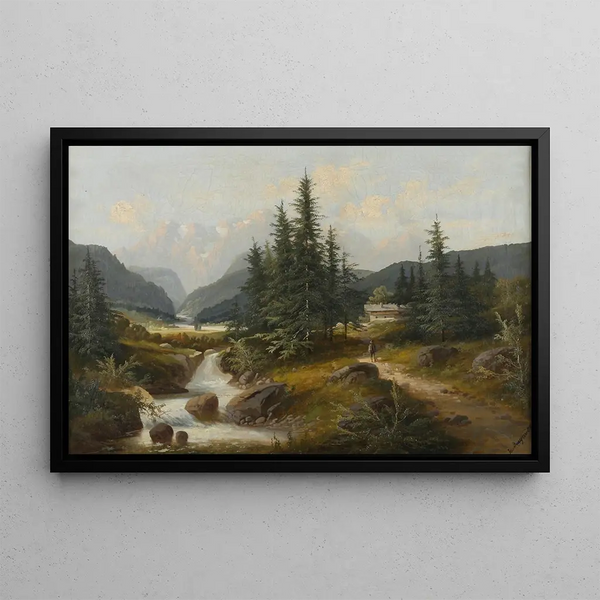 Landscape of Bach - Josef Burgaritzky — framed artwork on a wall