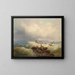Rochers au bord d'une mer tempétueuse - Josef Carl Berthold Püttner — framed artwork on a wall