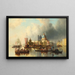 Venice painting, animation near Punta della Dogana and Santa Maria della Salute - Josef Carl Berthold Püttner — framed artwork on a wall