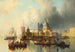 Venice painting, animation near Punta della Dogana and Santa Maria della Salute - Josef Carl Berthold Püttner — artwork view
