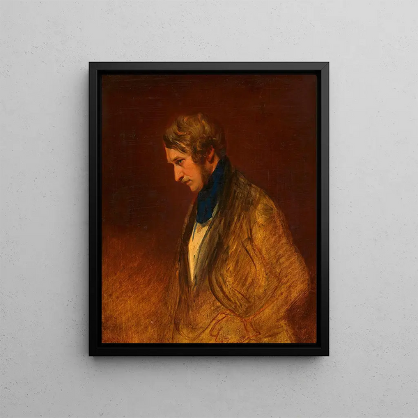 Self-portrait by Josef Danhauser - Josef Danhauser — framed artwork on a wall