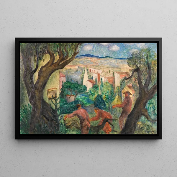 Summer Day in the Countryside - Josef Eberz — framed artwork on a wall
