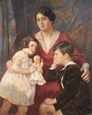 Josef Engelhart - Frau Hirsch mit ihren Kindern.webp