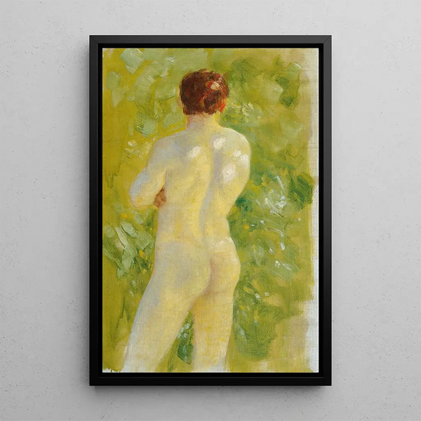 Male nude painting - Josef Engelhart — framed artwork on a wall