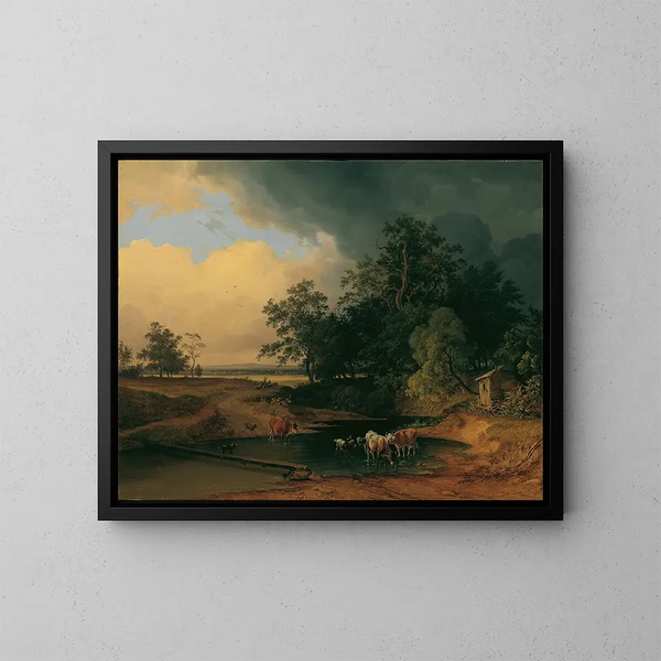 Seascape at Twilight - Josef Feid — framed artwork on a wall