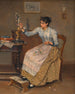 Girl decorating a crucifix with flowers - Josef Gisela — artwork view