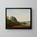 Wine Harvest Painting near Vienna with view of Klosterneuburg, Leopoldsberg, Bisamberg, and Korneuburg - Josef Heideloff — framed artwork on a wall