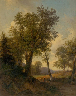 Josef Hger - Alpine Landscape with Trees in the Foreground.webp