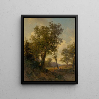 Josef Hger - Alpine Landscape with Trees in the Foreground.webp