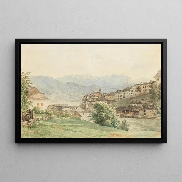 View of Gmunden - Josef Höger — framed artwork on a wall