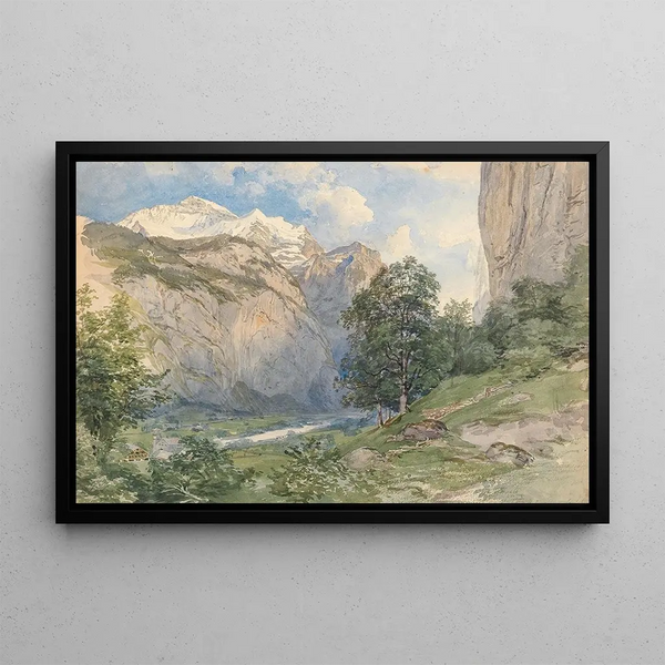 La vallée de Lauterbrunnen avec la Jungfrau - Josef Höger — framed artwork on a wall