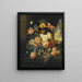 a Still life with tulips, roses, and fruits - Josef Holstayn — framed artwork on a wall