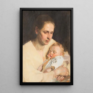 Mother and Child - Josef Jungwirth — framed artwork on a wall