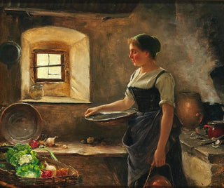 A rustic kitchen - Josef Kinzel — artwork view