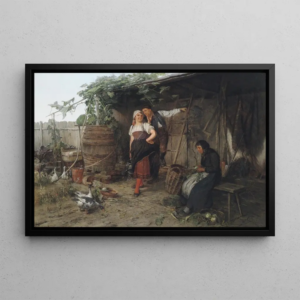 The Secret - Josef Kinzel — framed artwork on a wall