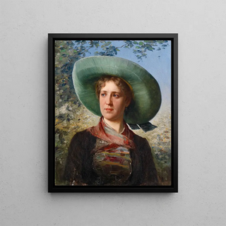 Josef Kinzel - Portrait einer jungen Frau in Tracht.webp