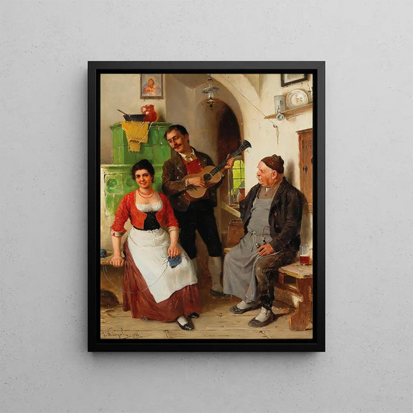La Sérénade - Josef Kinzel — framed artwork on a wall