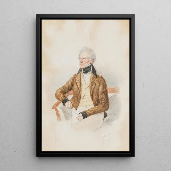 Portrait of Count Dietrichstein - Josef Kriehuber — framed artwork on a wall