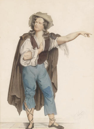 Josef Kriehuber - Bildnis des Burgschauspielers Baumeister in der Rolle des Rattenfngers von Hameln.webp
