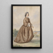 Portrait of a Country Lady in a Brown Dress - Josef Kriehuber — framed artwork on a wall