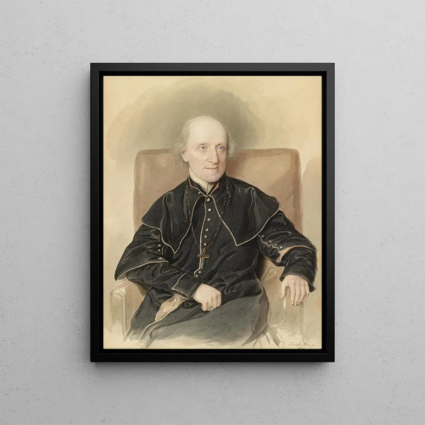 Portrait of Vinzenz Eduard Milde - Josef Kriehuber — framed artwork on a wall