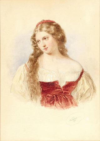 Portrait of a girl with long blonde hair - Josef Kriehuber — artwork view