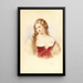 Portrait of a girl with long blonde hair - Josef Kriehuber — framed artwork on a wall