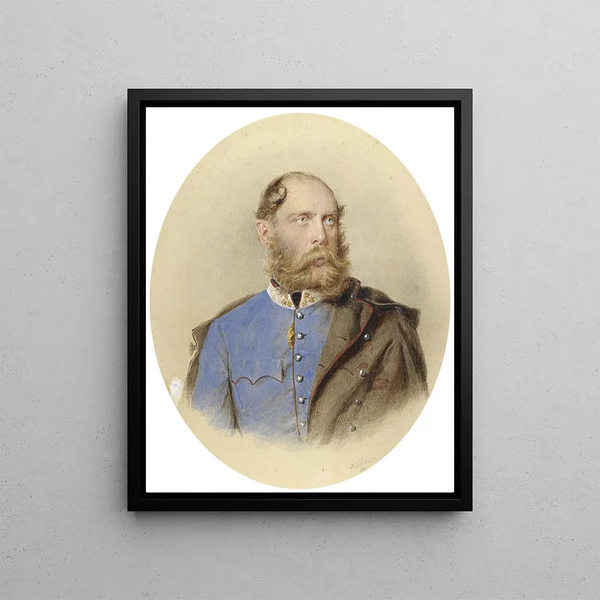 Portrait of Archduke Carl Ludwig - Josef Kriehuber — framed artwork on a wall