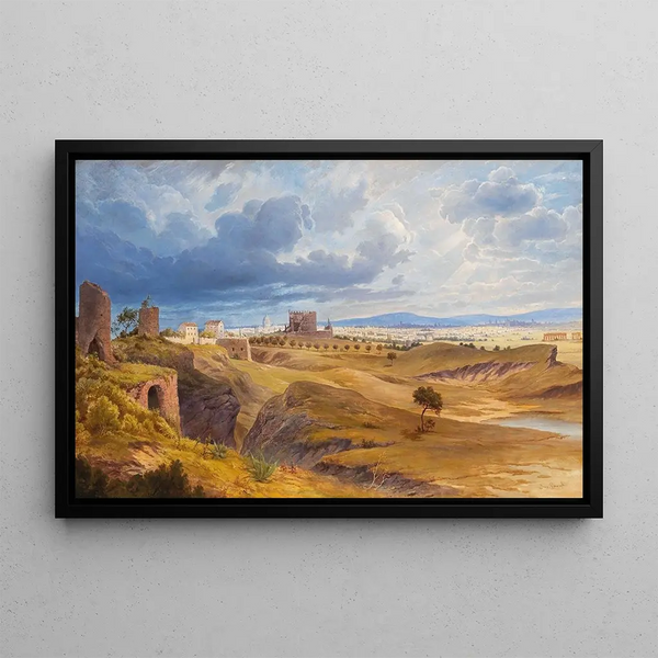 Rome view from the Via Appia - Josef Langl — framed artwork on a wall