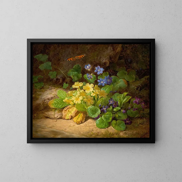 Alpine Flower Arrangement - Josef Lauer — framed artwork on a wall