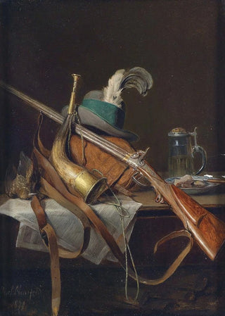 Hunting Still Life Painting in Aussee - Josef Mansfeld — artwork view