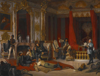 a military bivouac in a royal palace - Josef Munsch — artwork view