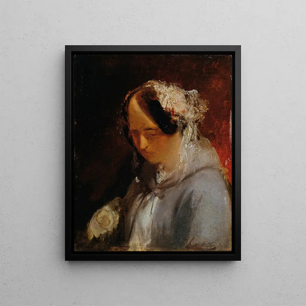 Portrait of a Lady - Josef Navrátil — framed artwork on a wall