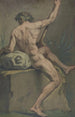Male nude sitting painting viewed from behind - Josef Neher — artwork view