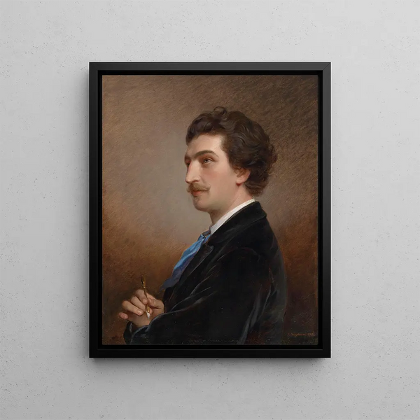 Portrait of the painter - Josef Neugebauer — framed artwork on a wall
