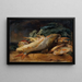 Still life with fish - Josef Neugebauer — framed artwork on a wall
