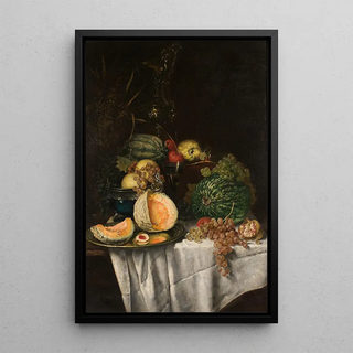 Still life with fruits - Josef Neugebauer — framed artwork on a wall