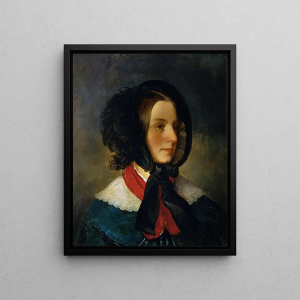 The artist's wife - Josef Neugebauer — framed artwork on a wall