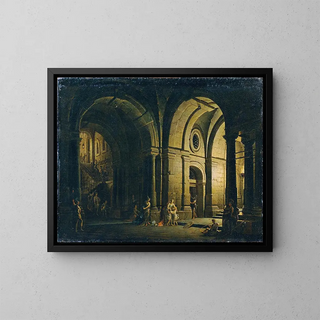 Farewell of Julius Sabinus to his family in prison - Josef Platzer — framed artwork on a wall