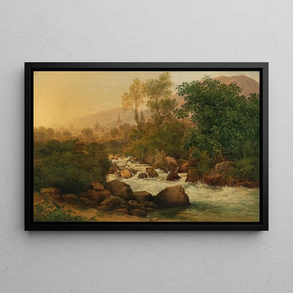 Les Cascades de Piedemonte - Josef Rebell — framed artwork on a wall