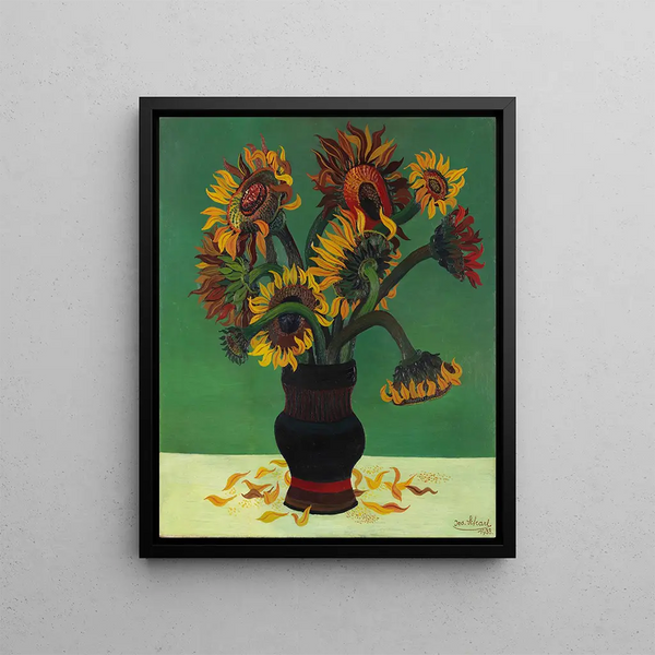 Sunflowers - Josef Scharl — framed artwork on a wall