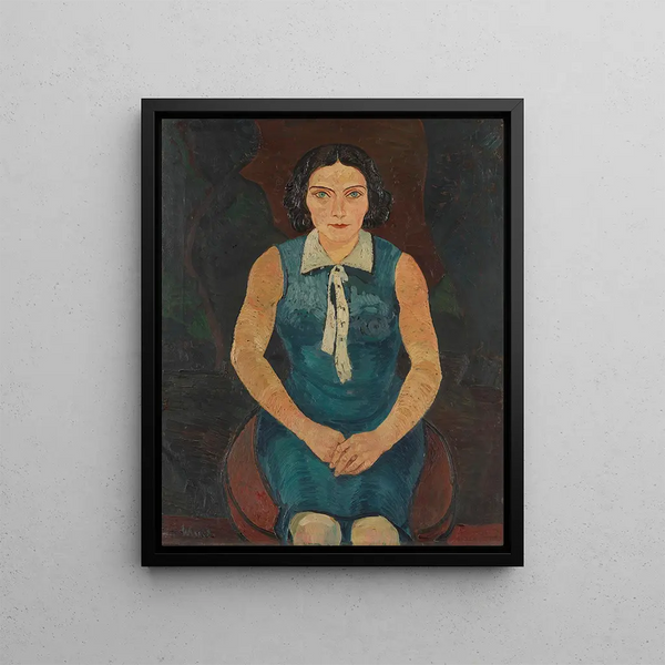 Portrait of a Woman - Josef Scharl — framed artwork on a wall