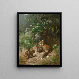 Josef Schmitzberger - A Vixen with Whelps.webp