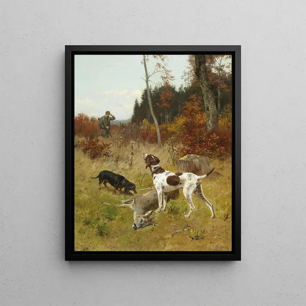 Hunting success - Josef Schmitzberger — framed artwork on a wall