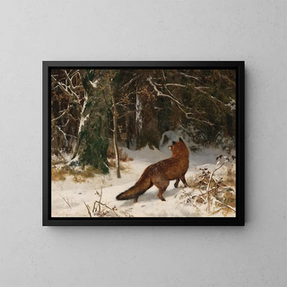 Winter Encounter - Josef Schmitzberger — framed artwork on a wall