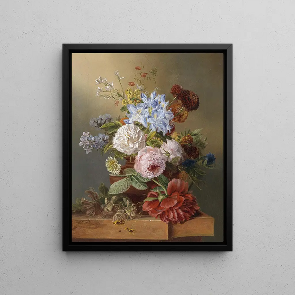 Flower Still Life - Josef Schuster — framed artwork on a wall